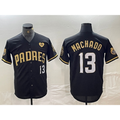 San Diego Padres #13 Manny Machado Black Gold FEDASGOGE With Patch Cool Base Stitched Jersey