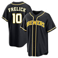 Milwaukee Brewers #10 Sal Frelick Player Black FEDASGOGE Fashion Out Home Game Stitched Jerseys