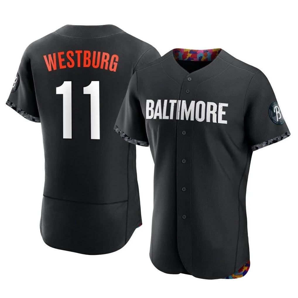 Baltimore Orioles #11 Jordan Westburg Player Black FEDASGOGE City Connect Limited Elite Home Game Stitched Jerseys