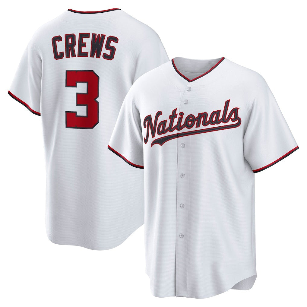 Washington Nationals #3 Dylan Crews White FEDASGOGE Home Replica Jersey
