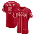 Texas Rangers #5 Corey Seager Red FEDASGOGE 2026 City Connect Authentic Sponsor Patch Jersey
