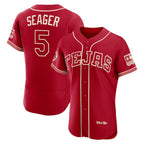 Texas Rangers #5 Corey Seager Red FEDASGOGE 2026 City Connect Authentic Sponsor Patch Jersey