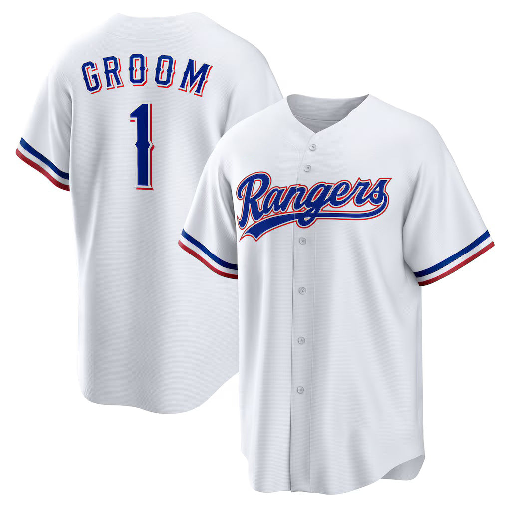Texas Rangers #1 Groom Home White FEDASGOGE Replica Jersey