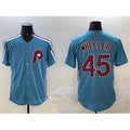 Philadelphia Phillies #45 Zack Wheeler Blue FEDASGOGE Cool Base Stitched Jersey