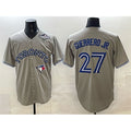 Toronto Blue Jays #27 Vladimir Guerrero Jr. Gray FEDASGOGE 2025 World Series Cool Base Stitched Jersey