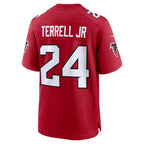A.Falcons #24 A.J. Terrell Red FEDASGOGE Game Jersey