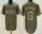San Diego Padres #13 Manny Machado Olive FEDASGOGE 2026 Armed Forces Day Jersey