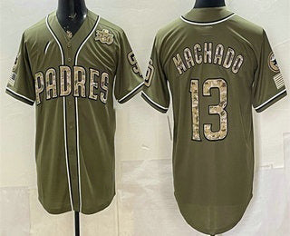San Diego Padres #13 Manny Machado Olive FEDASGOGE 2026 Armed Forces Day Jersey