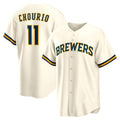 Milwaukee Brewers #11 Jackson Chourio Cream FEDASGOGE Home Replica Jersey