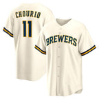 Milwaukee Brewers #11 Jackson Chourio Cream FEDASGOGE Home Replica Jersey