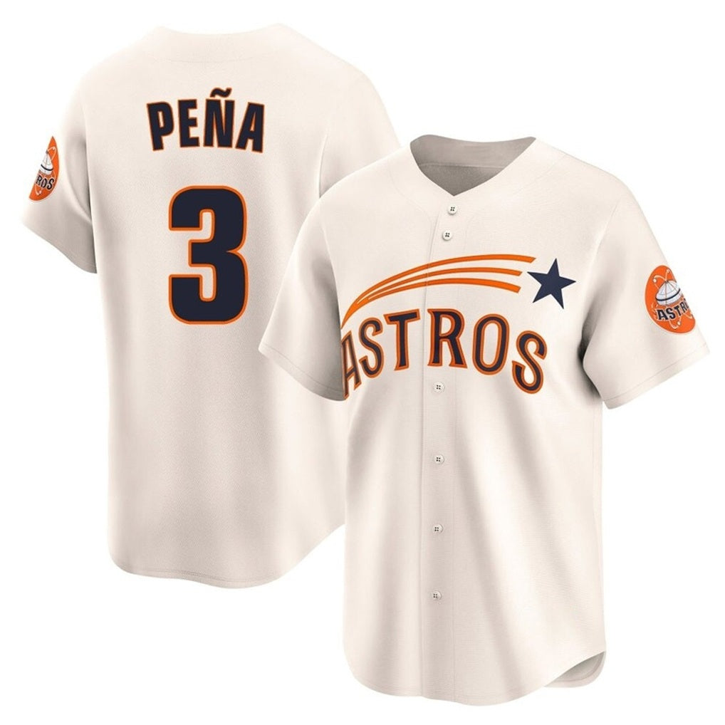 Houston Astros #3 Jeremy Pena Player Cream FEDASGOGE Throwback Cooperstown Collection Limited Stitched Jerseys