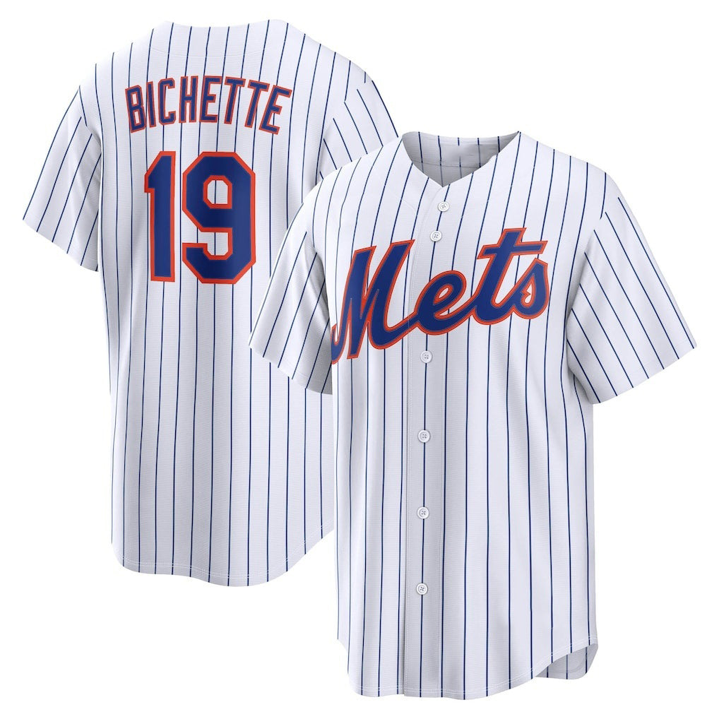 New York Mets #19 Bo Bichette White FEDASGOGE Home Replica Jersey