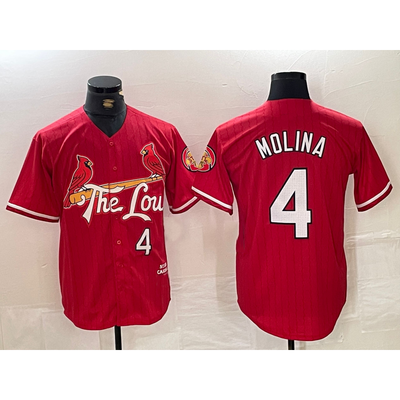 St. Louis Cardinals #4 Yadier Molina Red FEDASGOGE 2024 City Connect Limited Stitched Jersey