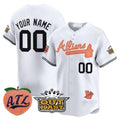 Custom Atlanta Braves Atliens & Peach Vapor Premier Limited Jersey ¨CWhite FEDASGOGE