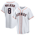 Houston Astros #8 Christian Walker White FEDASGOGE Home Replica Jersey