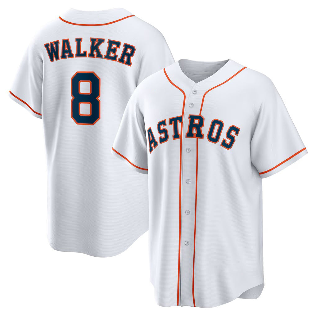 Houston Astros #8 Christian Walker White FEDASGOGE Home Replica Jersey