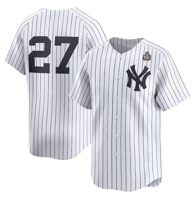 New York Yankees #27 Giancarlo Stanton White FEDASGOGE 2024 World Series Home Limited Stitched Jersey