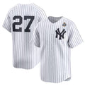 New York Yankees #27 Giancarlo Stanton White FEDASGOGE 2024 World Series Home Limited Stitched Jersey