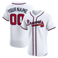 Custom Atlanta Braves White FEDASGOGE Home Elite Jersey