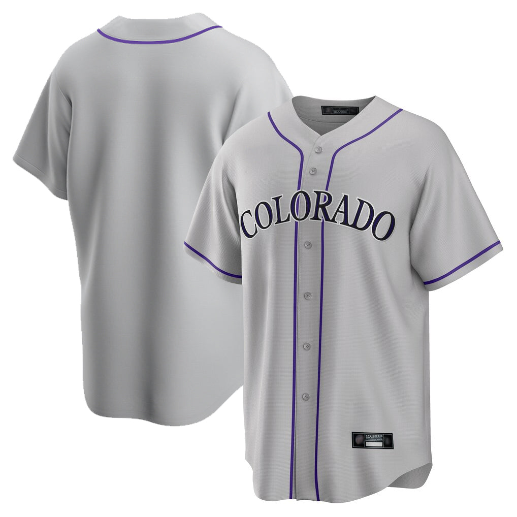 Colorado Rockies Blank Player Gray FEDASGOGE Game Home Stitched Jerseys