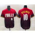 Philadelphia Phillies #10 JT Realmuto Red FEDASGOGE 2024 City Player Number Cool Base Jersey 2