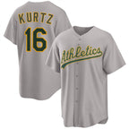 Oakland Athletics #16 Nick Kurtz Gray FEDASGOGE 2024 Away Limited Stitched Jersey
