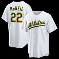 Oakland Athletics #22 Jeff McNeil White FEDASGOGE Home Replica Jersey