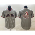 Arizona Diamondbacks Gray FEDASGOGE Team Big Logo Cool Base Stitched Jersey 2