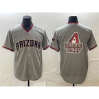 Arizona Diamondbacks Gray FEDASGOGE Team Big Logo Cool Base Stitched Jersey 2