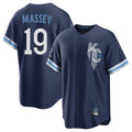 Kansas City Royals #19 Michael Massey Player Navy FEDASGOGE City Connect Home Game Stitched Jerseys