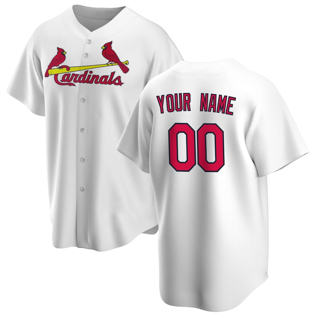 Custom St. Louis Cardinals White FEDASGOGE Home Replica Jersey