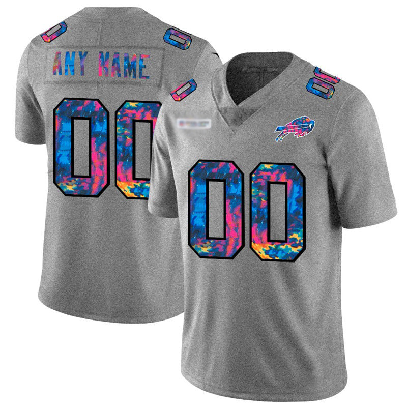 Custom B.Bills Multi-Color Gray FEDASGOGE 2020 Crucial Catch Vapor Untouchable Limited Jersey