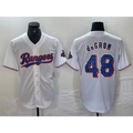 Texas Rangers #48 Jacob deGrom White FEDASGOGE 2024 Gold Collection Limited Cool Base Jersey