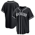 Colorado Rockies Blank Black FEDASGOGE Out Stitched Jersey
