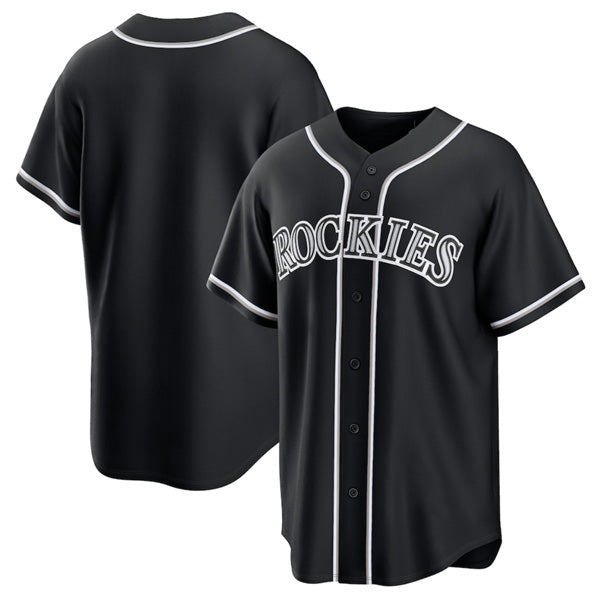 Colorado Rockies Blank Black FEDASGOGE Out Stitched Jersey