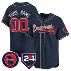 Custom Atlanta Braves Navy FEDASGOGE 2024 Spring Training Patch Limited Stitched Jersey