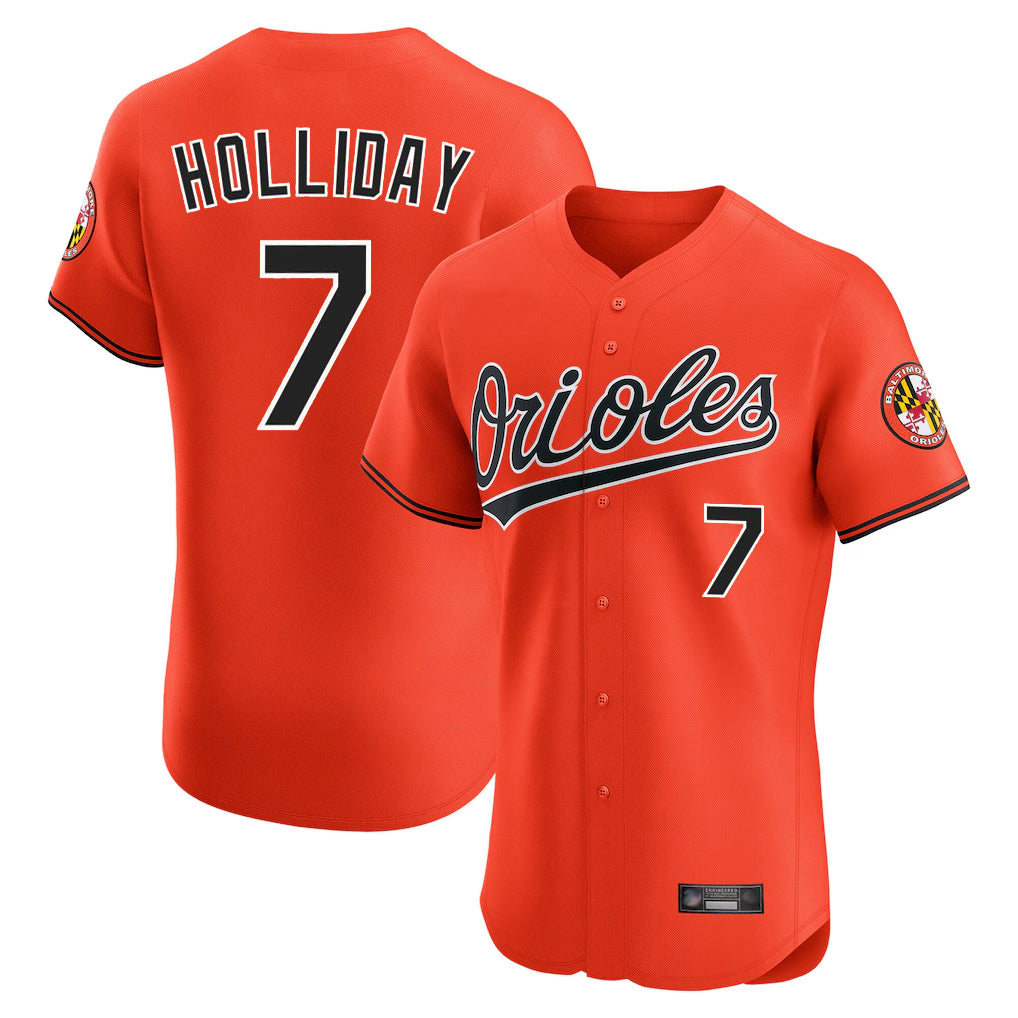 Baltimore Orioles #7 Jackson Holliday Player Orange FEDASGOGE Limited Elite Home Game Stitched Jerseys