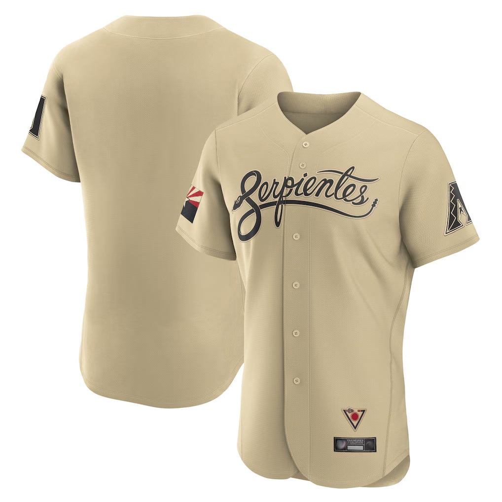 Arizona Diamondbacks Tan FEDASGOGE City Connect Limited Elite Home Game Blank Player Stitched Jerseys