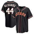 Houston Astros #44 Yordan Alvarez Player Black FEDASGOGE Fashion Out Home Game Stitched Jerseys
