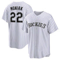 Colorado Rockies #22 Mickey Moniak White FEDASGOGE Home Replica Jersey