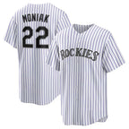 Colorado Rockies #22 Mickey Moniak White FEDASGOGE Home Replica Jersey