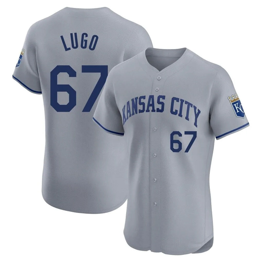 Kansas City Royals #67 Seth Lugo Player Gray FEDASGOGE Limited Elite Home Stitched Jerseys
