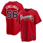Atlanta Braves #56 Spencer Schwellenbach Player Red FEDASGOGE Home Game Stitched Jerseys