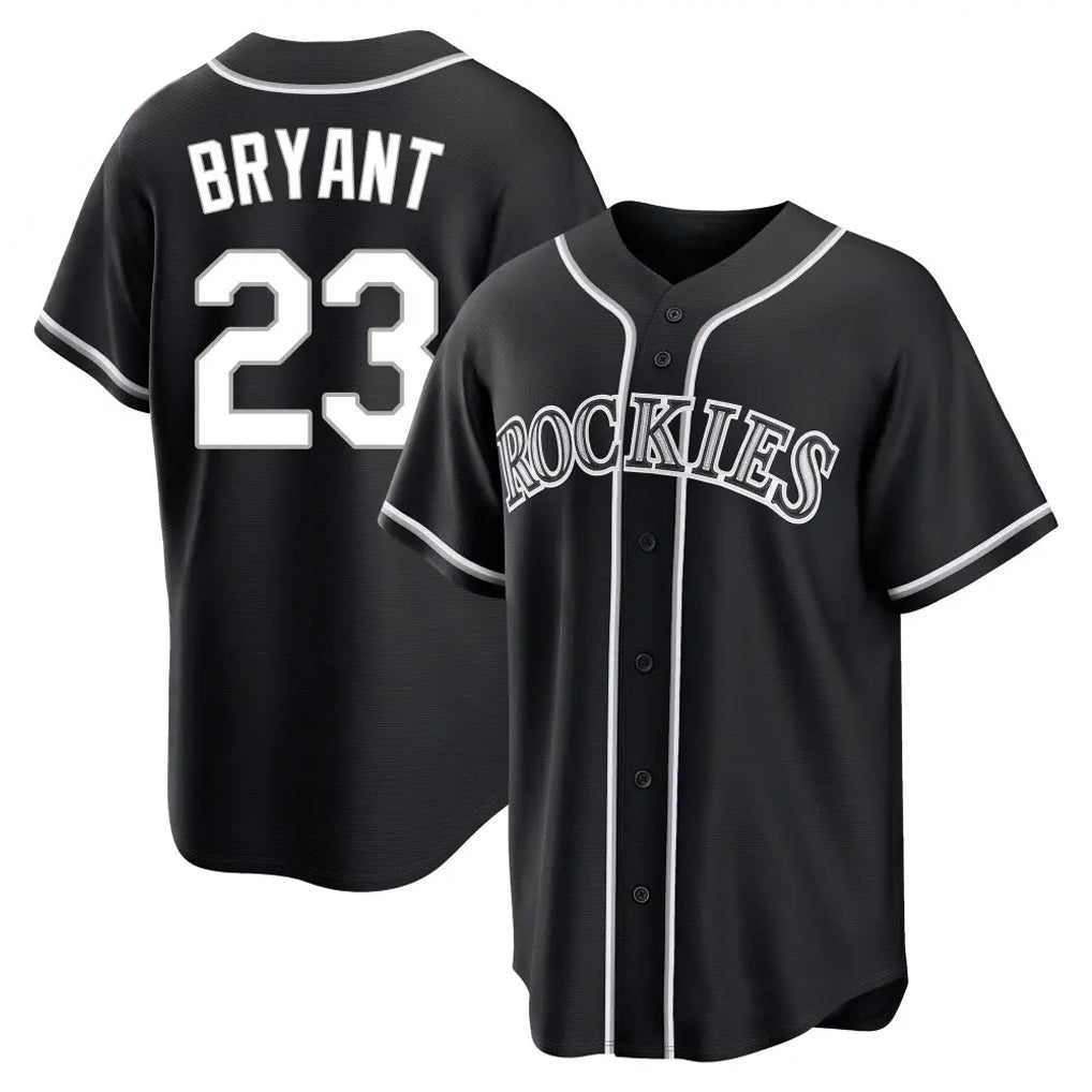 Colorado Rockies #23 Kris Bryant Player Black FEDASGOGE Fashion Out Home Game Stitched Jerseys