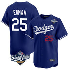 Los Angeles Dodgers #25 Tommy Edman Player Royal FEDASGOGE World Series Limited Home Stitched Jerseys