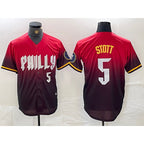 Philadelphia Phillies #5 Bryson Stott Red FEDASGOGE 2024 City Player Number Cool Base Jersey
