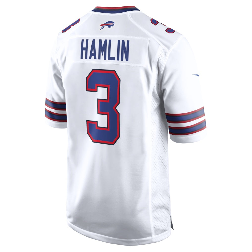 B.Bills #3 Damar Hamlin White FEDASGOGE Game Jersey