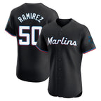 Miami Marlins #50 Agustin Ramirez Player Black FEDASGOGE Vapor Home Limited Elite Stitched Jerseys