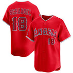 Los Angeles Angels #18 Nolan Schanuel Red FEDASGOGE 2 Alternate Limited Stitched Jersey