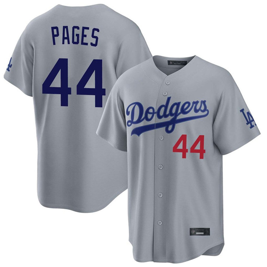 Los Angeles Dodgers #44 Andy Pages Player Gray FEDASGOGE Game Home Stitched Jerseys